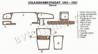 Декоративные накладки салона Volkswagen Passat 1995-1997 ручной, 11 элементов.