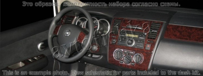 Декоративные накладки салона Nissan Tiida 2007-н.в. полный набор, Механическая коробка передач